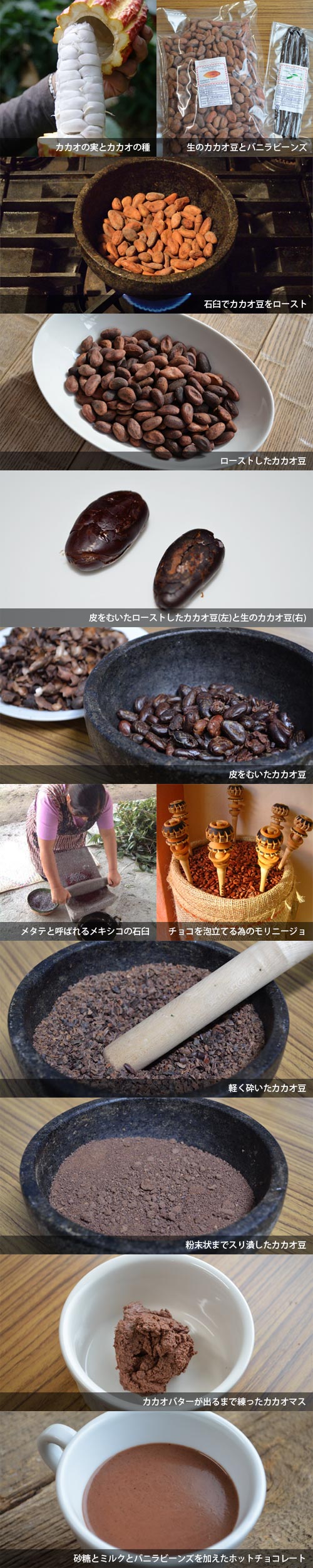 映画ショコラのようなマヤ文明のレシピでカカオ豆から作るホットチョコレートの作り方